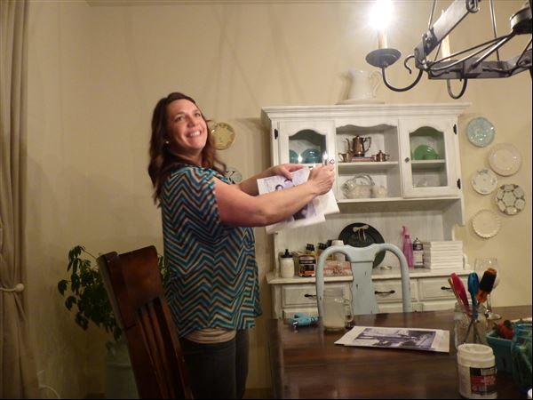 Our fearless leader, A'Leah, guiding us through the process and being silly so that I could take a photo.